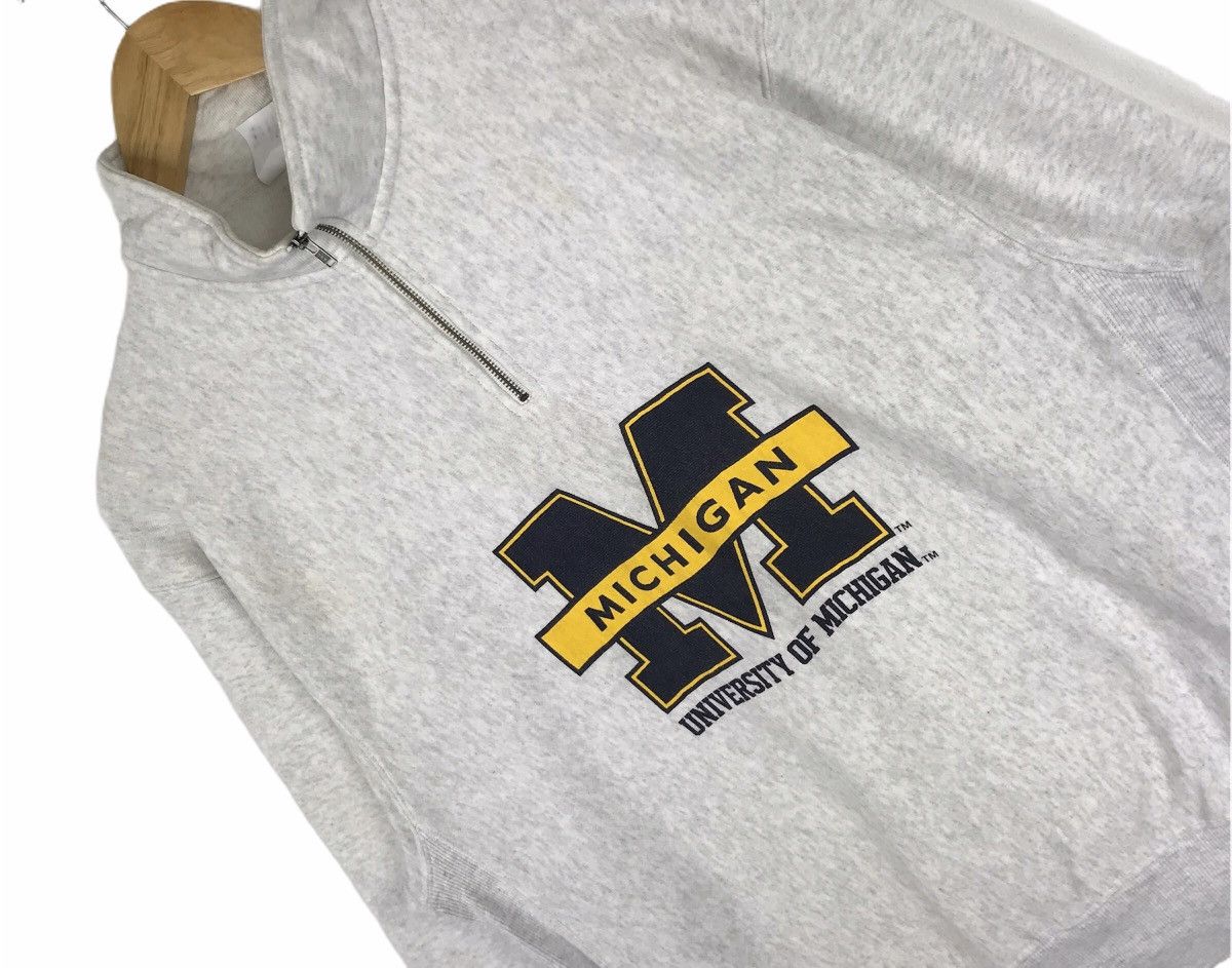 Vintage Vintage 90s University of Michigan Half Zipper Sweatshirt Size US L / EU 52-54 / 3 - 3 Thumbnail