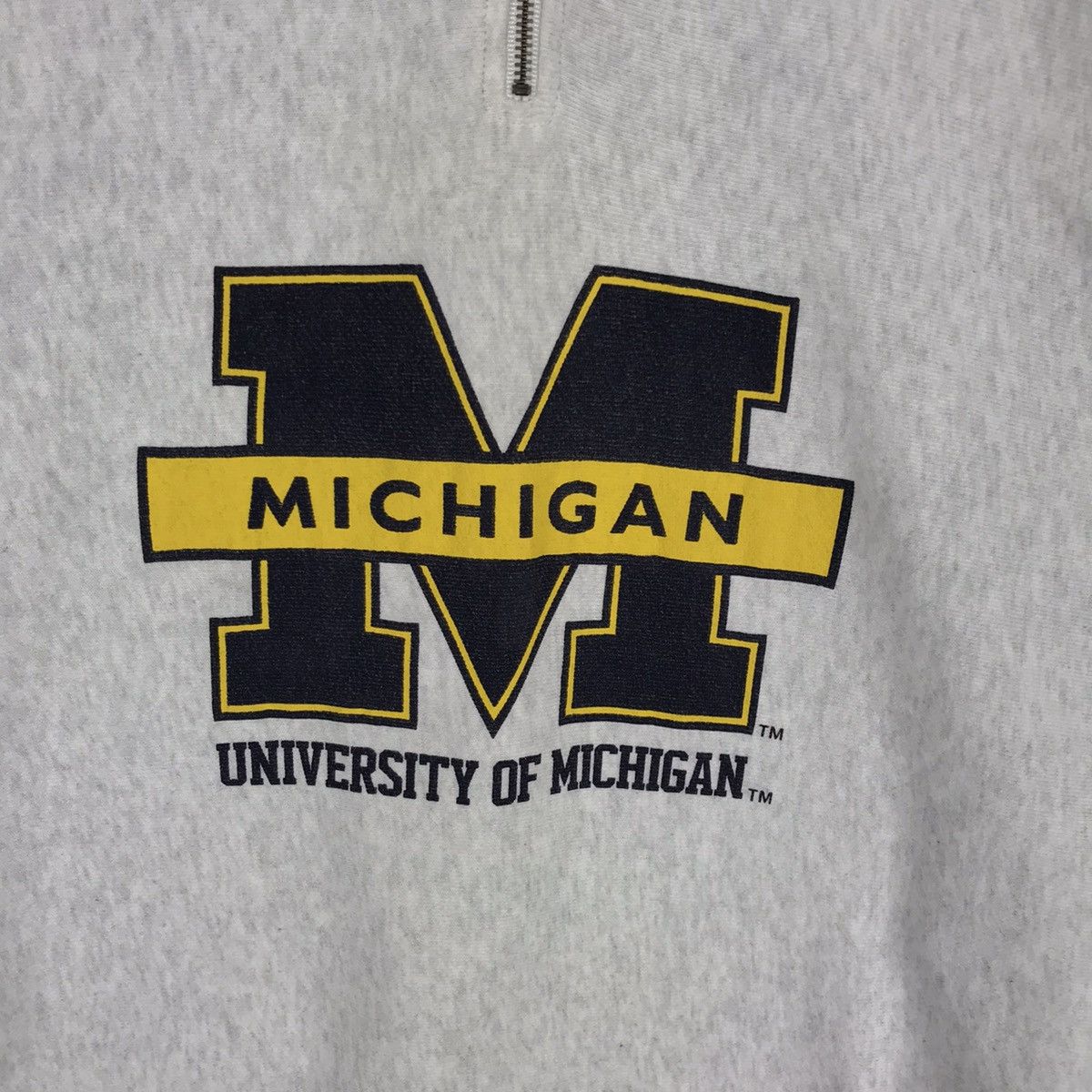 Vintage Vintage 90s University of Michigan Half Zipper Sweatshirt Size US L / EU 52-54 / 3 - 5 Thumbnail