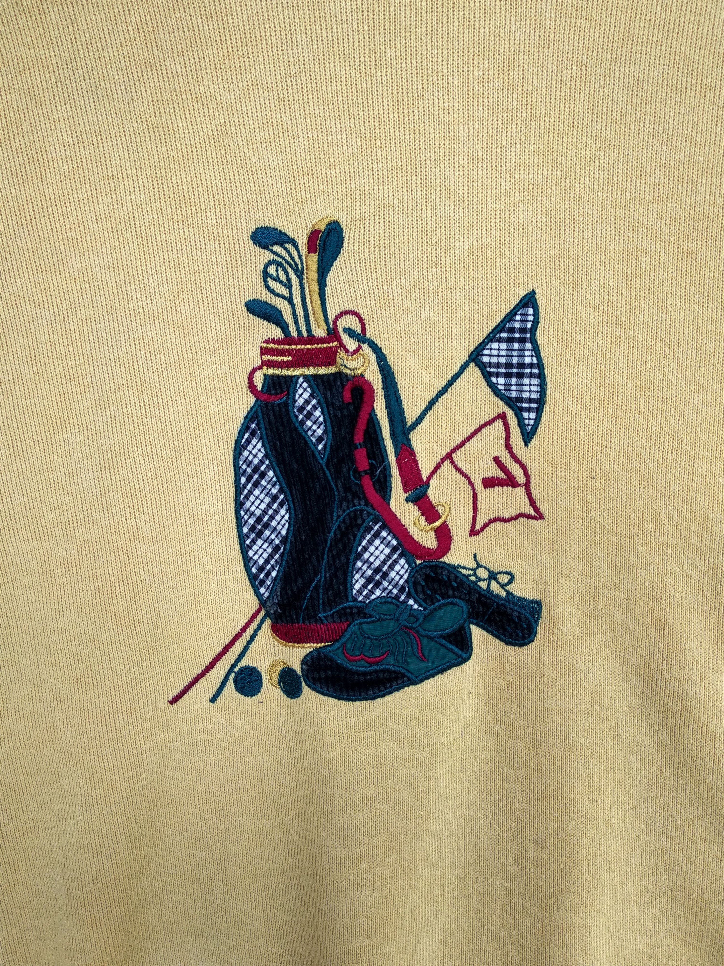 Japanese Brand Vintage Full Mac Golf Yellow Sweatshirts/Yellow Colour. Size US M / EU 48-50 / 2 - 2 Thumbnail