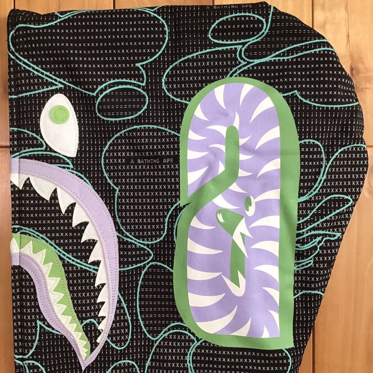 Bape 💫Glow in the Dark TEXT CODE CAMO Shark full zip hoodie BAPE Size US L / EU 52-54 / 3 - 6 Thumbnail