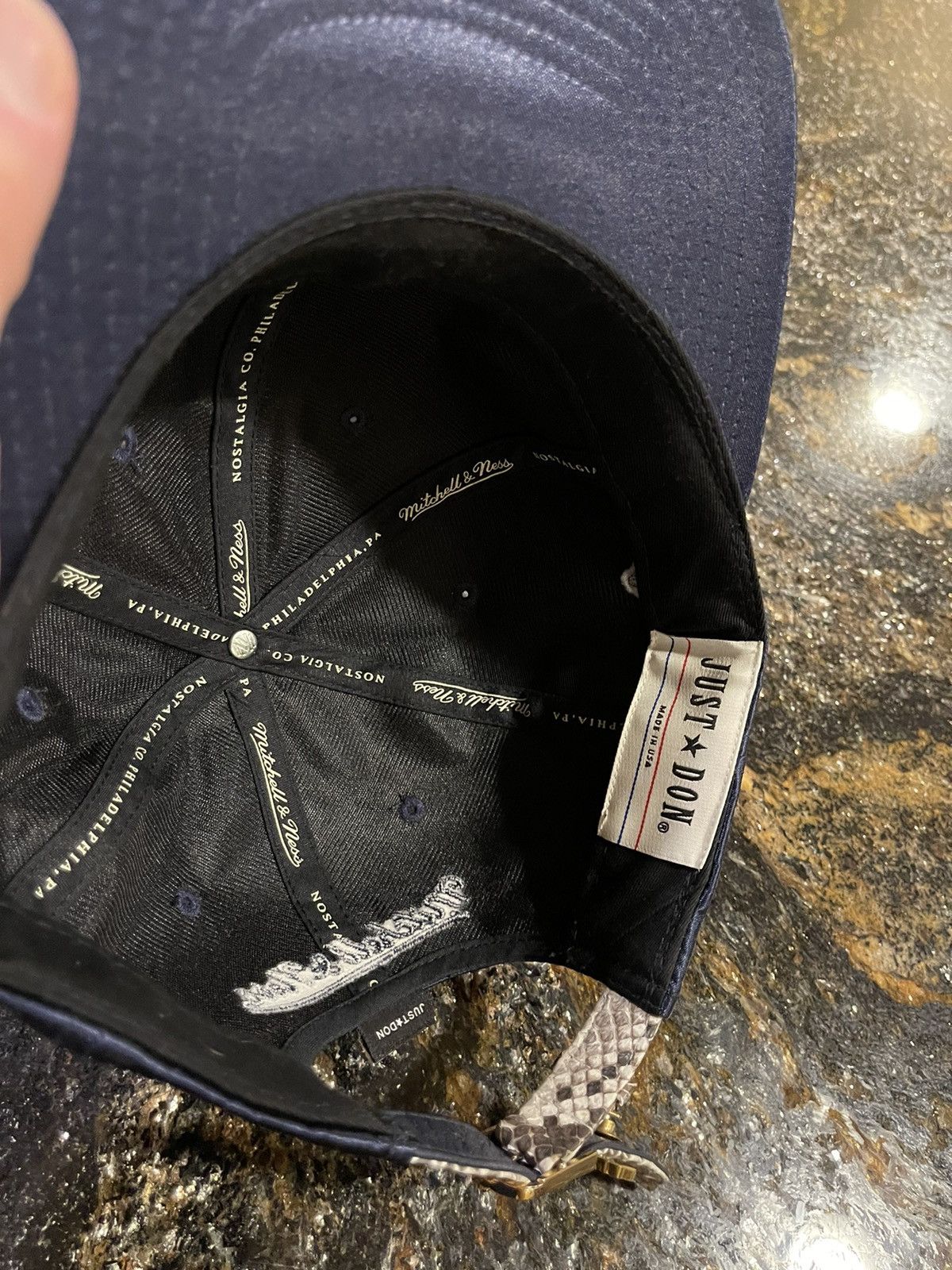 Just Don Just Don x Mitchell & Ness NBA 2017 All Star Satin Navy Hat Size ONE SIZE - 8 Thumbnail
