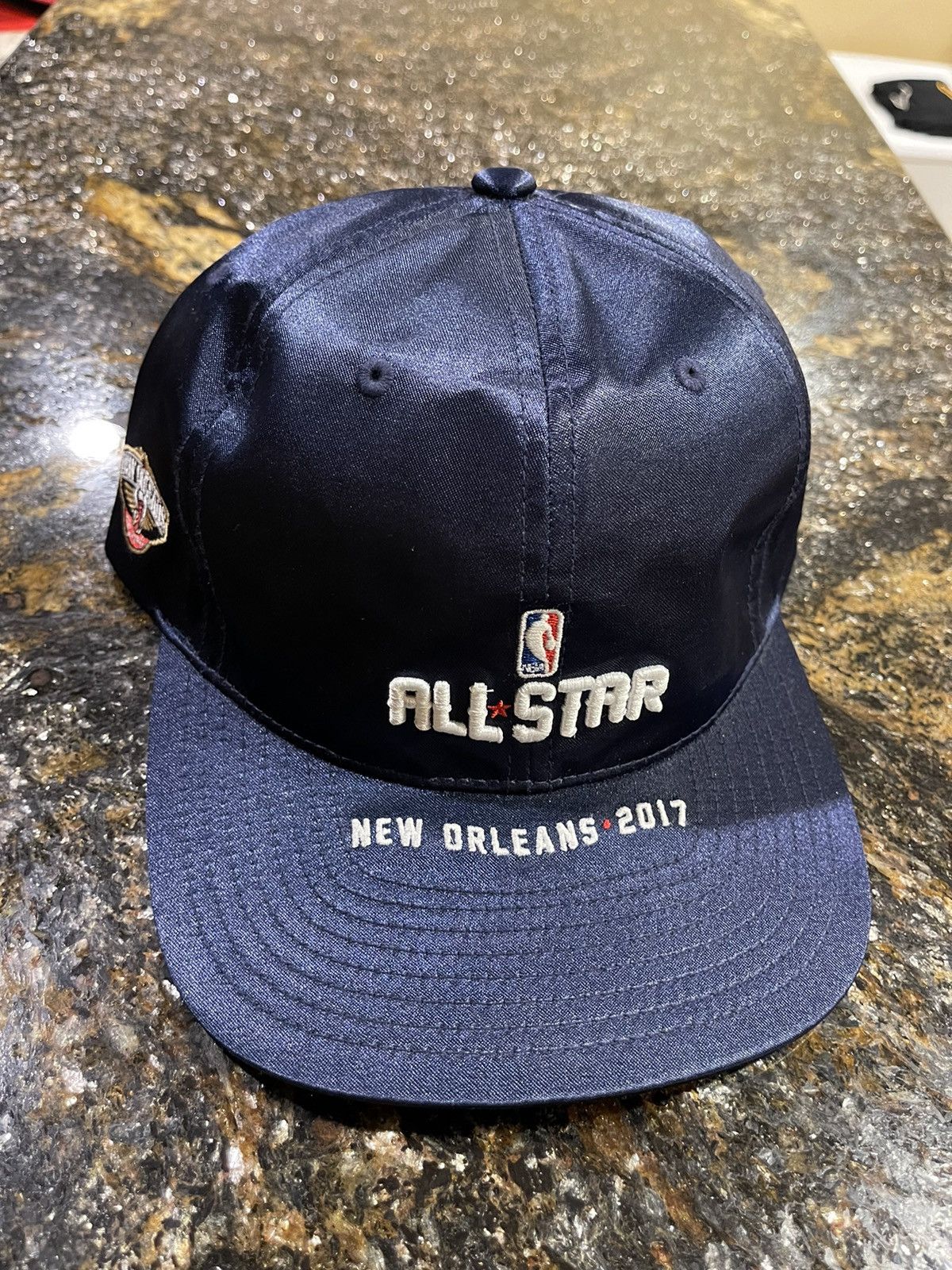 Just Don Just Don x Mitchell & Ness NBA 2017 All Star Satin Navy Hat Size ONE SIZE - 4 Thumbnail