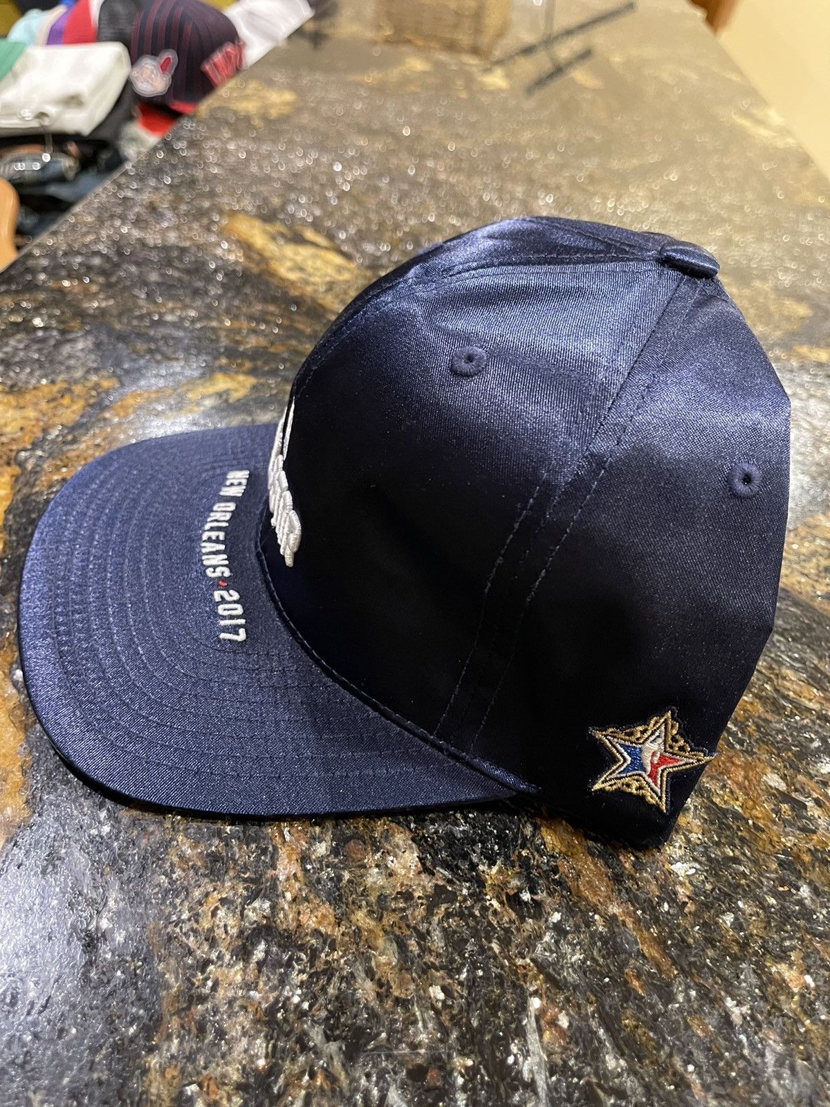 Just Don Just Don x Mitchell & Ness NBA 2017 All Star Satin Navy Hat Size ONE SIZE - 6 Thumbnail
