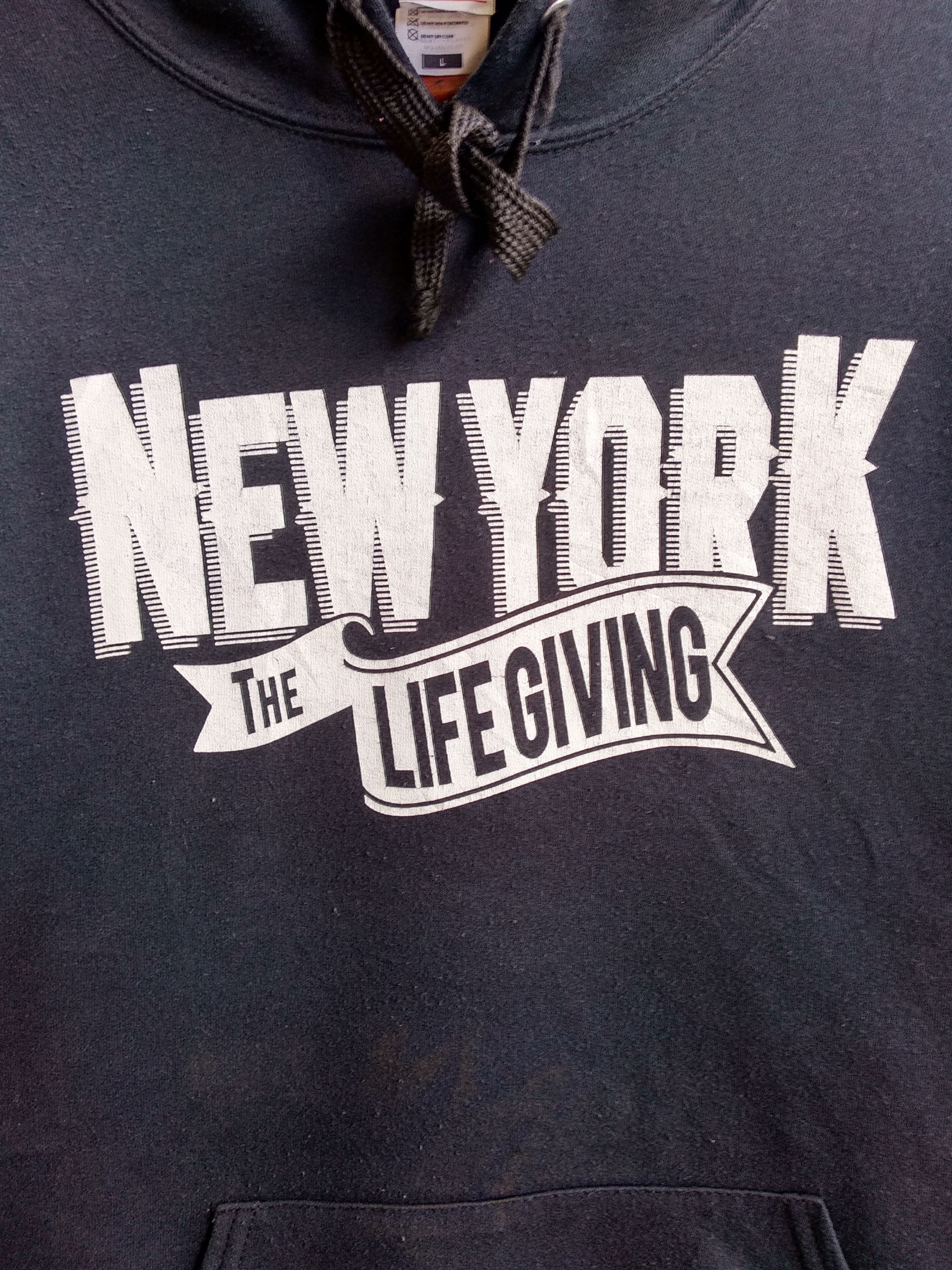 Fruit Of The Loom Vintage 90’s Fruit of The Loom New York Hoodie/Size L Size US L / EU 52-54 / 3 - 3 Thumbnail