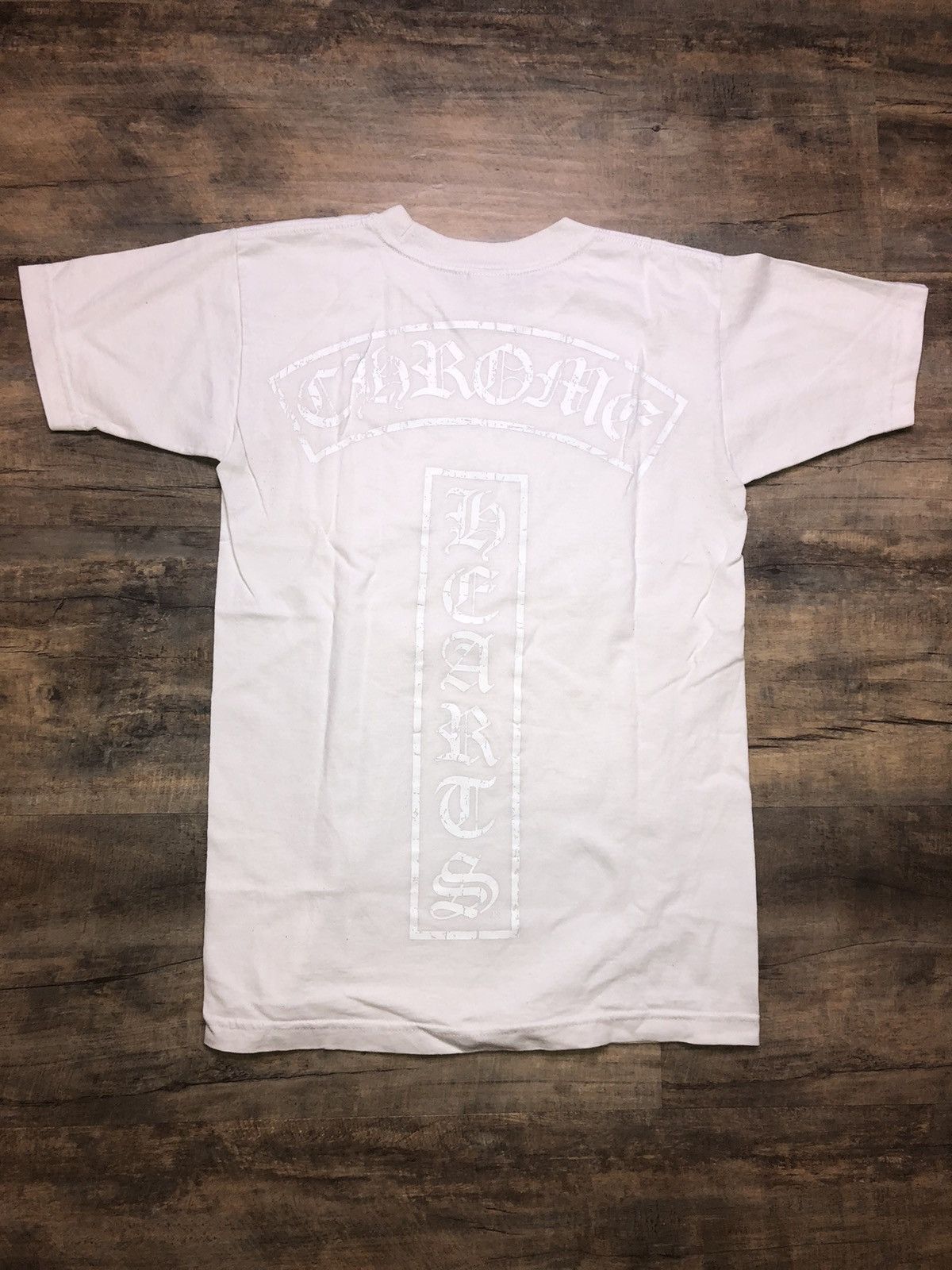 Chrome Hearts RARE Chrome Hearts T Bar Stars Scroll White Pocket Tee ...