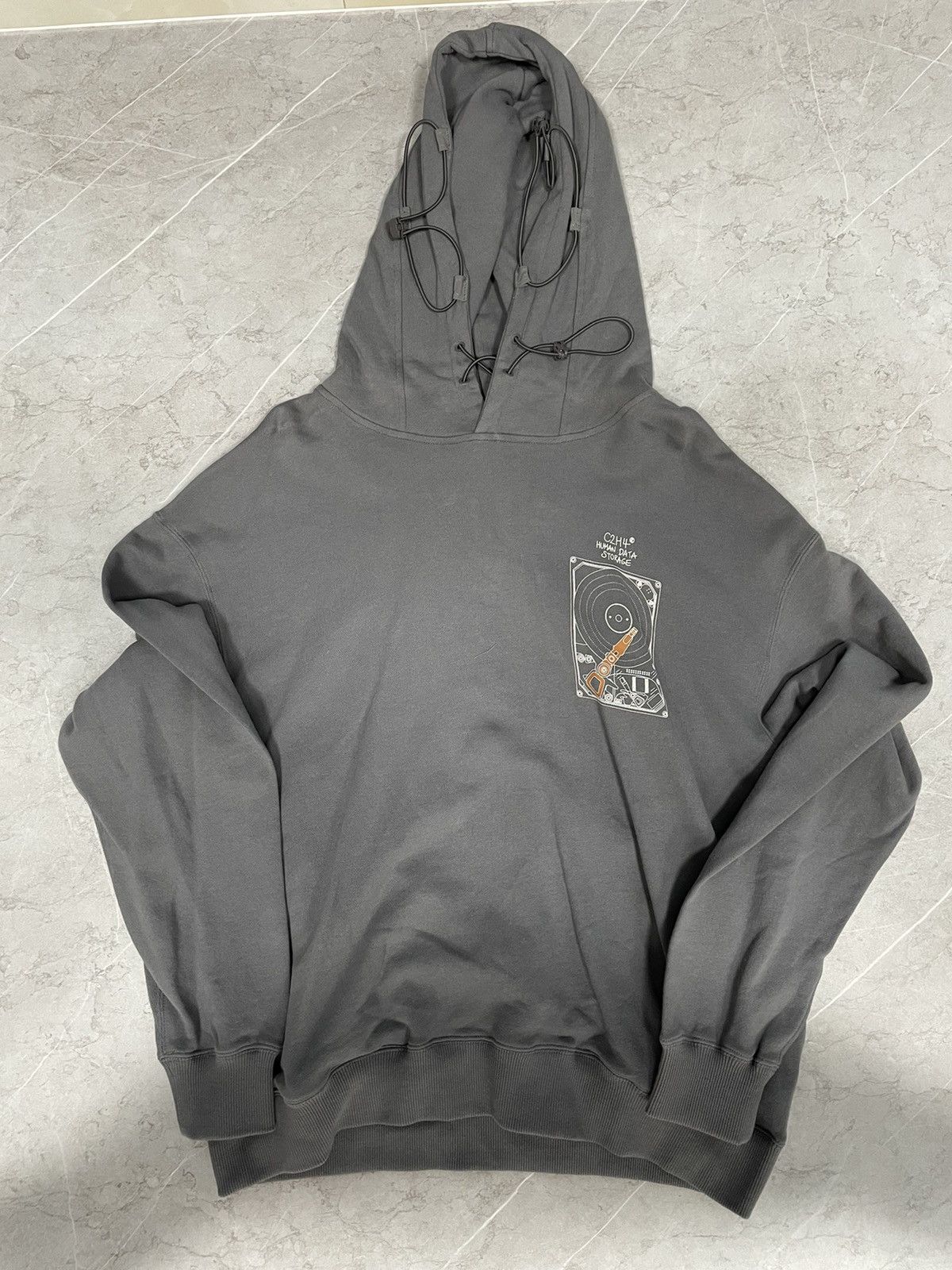 image of C2H4 Human Data Storage Hoodie S in Grey, Men's (Size Small)