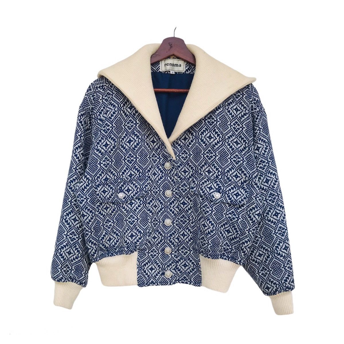 Renoma Renoma Vintage Bomber knitting shawl collar women jacket Size ONE SIZE - 2 Thumbnail