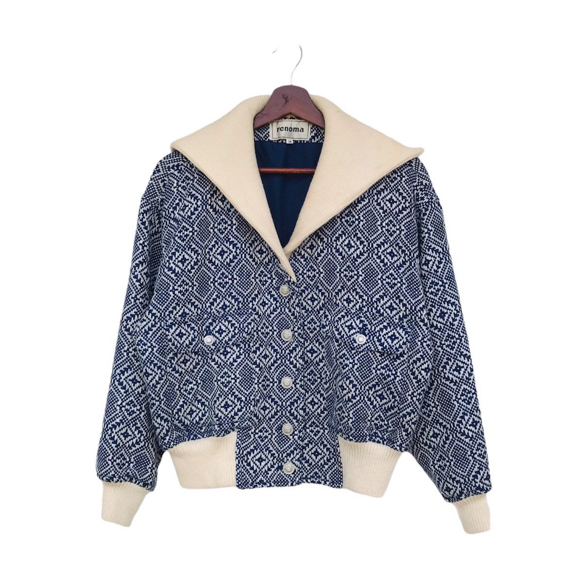 Renoma Renoma Vintage Bomber knitting shawl collar women jacket Size ONE SIZE - 1 Thumbnail