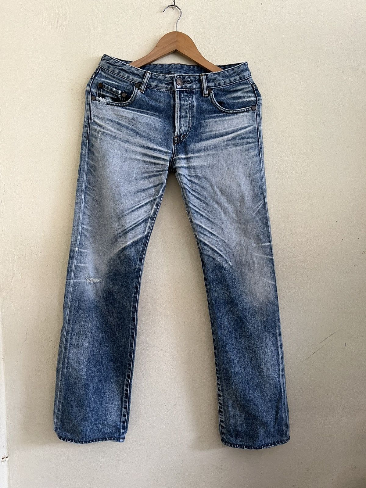 Japanese Brand × Vintage Vintage Stunning Lure Selvedge Jeans Distressed Denim Size US 30 / EU 46 - 1 Thumbnail