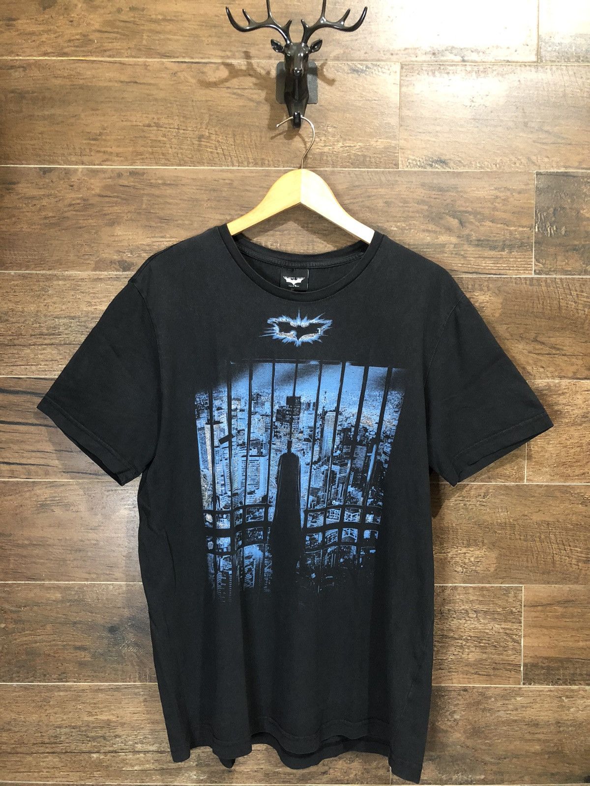 image of Vintage Batman The Dark Knight Trilogy Movie Promo Shirt in Black, Men's (Size Large)