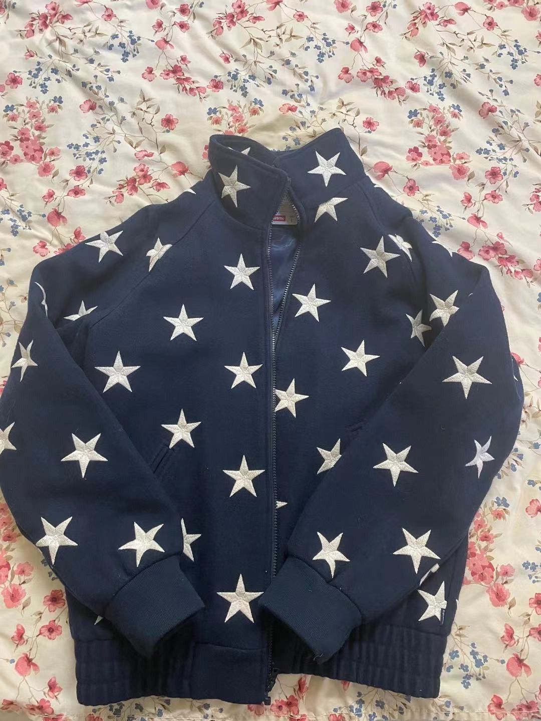 Supreme *Rare*Supreme FW16 Stars Zip Stadium Jacket Navy size L Size US L / EU 52-54 / 3 - 4 Thumbnail