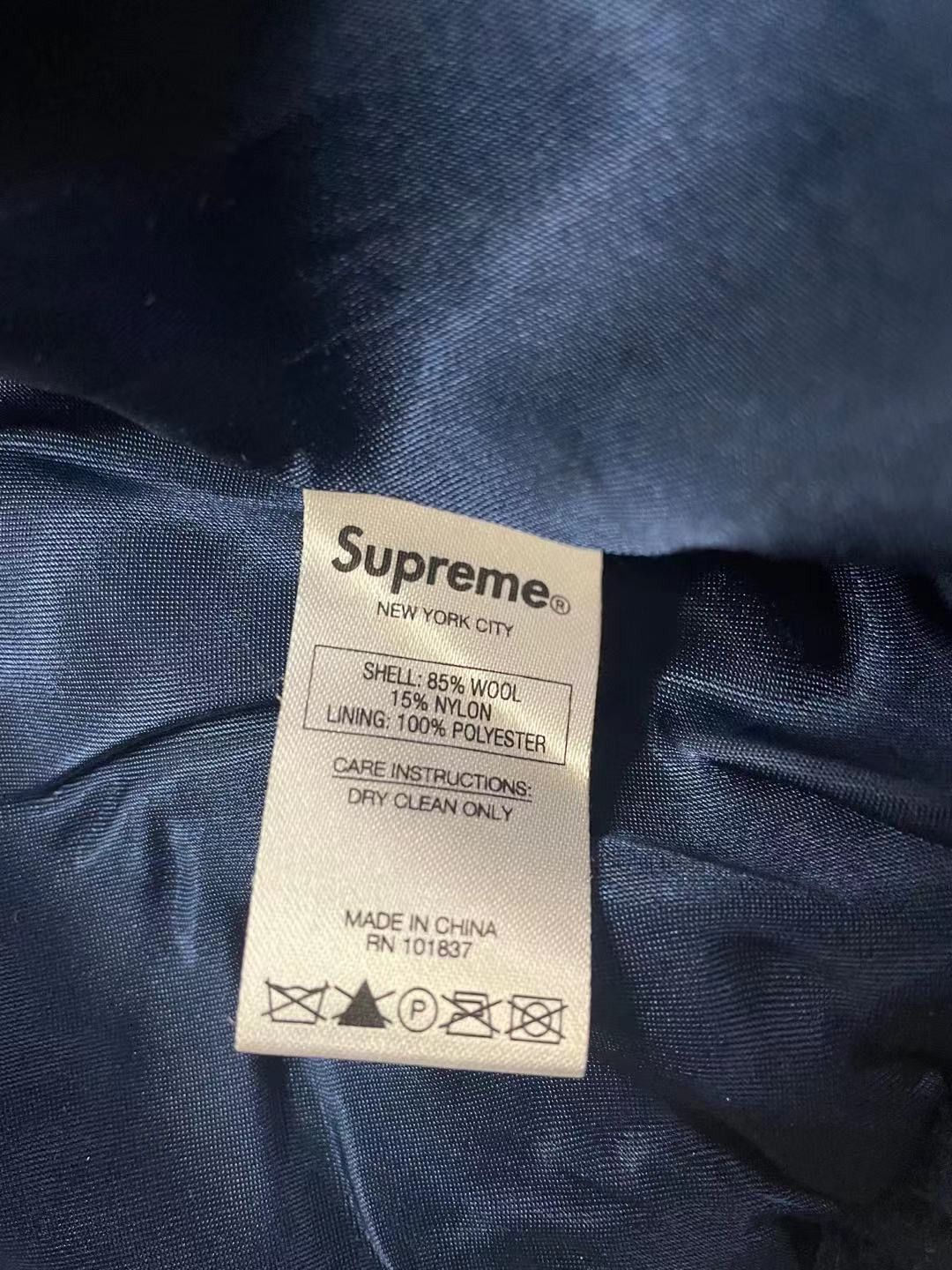 Supreme *Rare*Supreme FW16 Stars Zip Stadium Jacket Navy size L Size US L / EU 52-54 / 3 - 6 Thumbnail