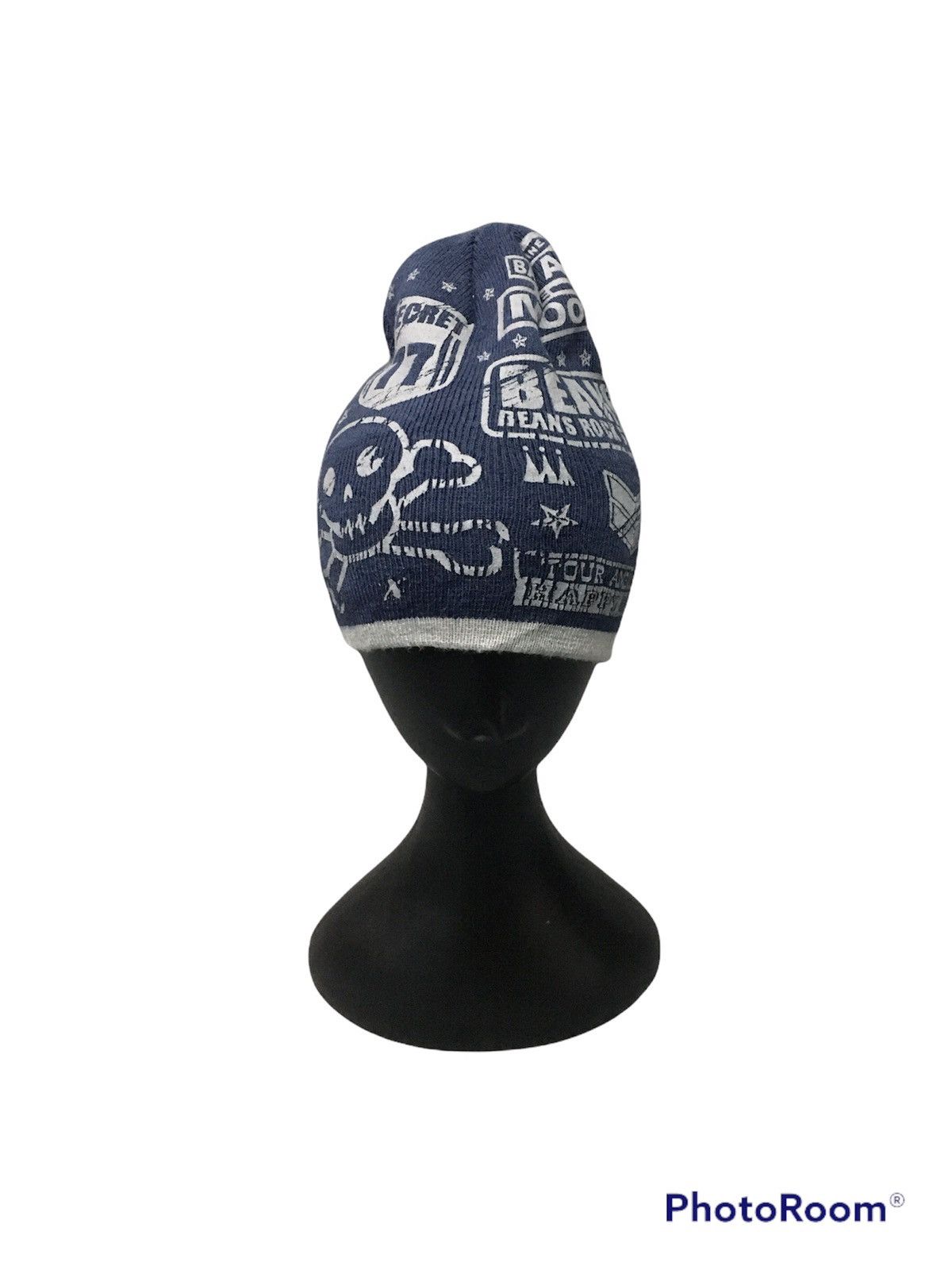 Japanese Brand Beans Rock Street Big Skull Beanie Hat Size ONE SIZE - 2 Thumbnail