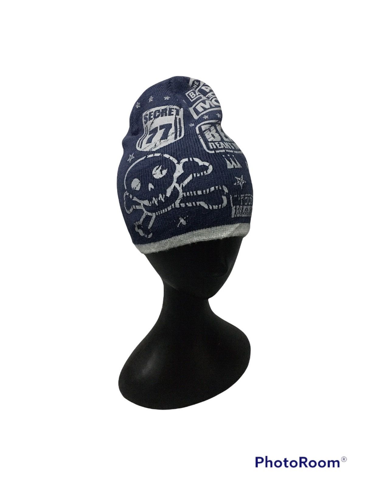 Japanese Brand Beans Rock Street Big Skull Beanie Hat Size ONE SIZE - 1 Thumbnail