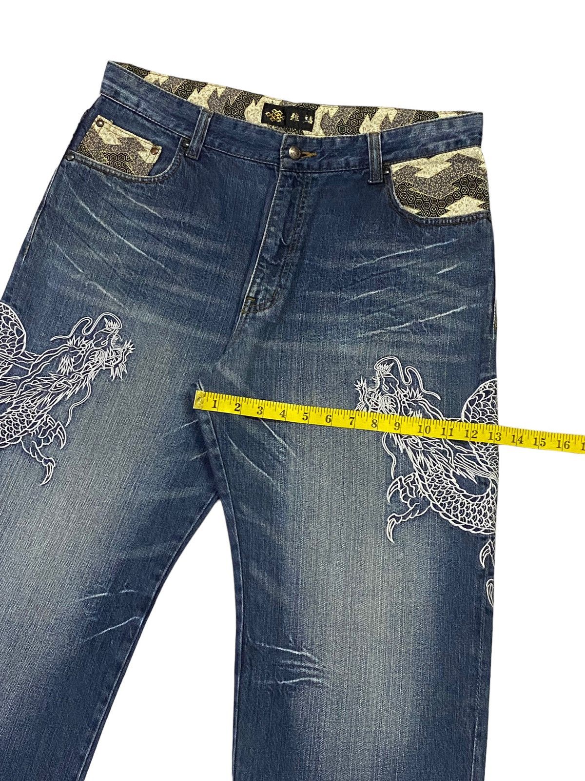 Japanese Brand Japanese Brand Embroidery Dragon Denim Pants Size US 34 / EU 50 - 8 Thumbnail