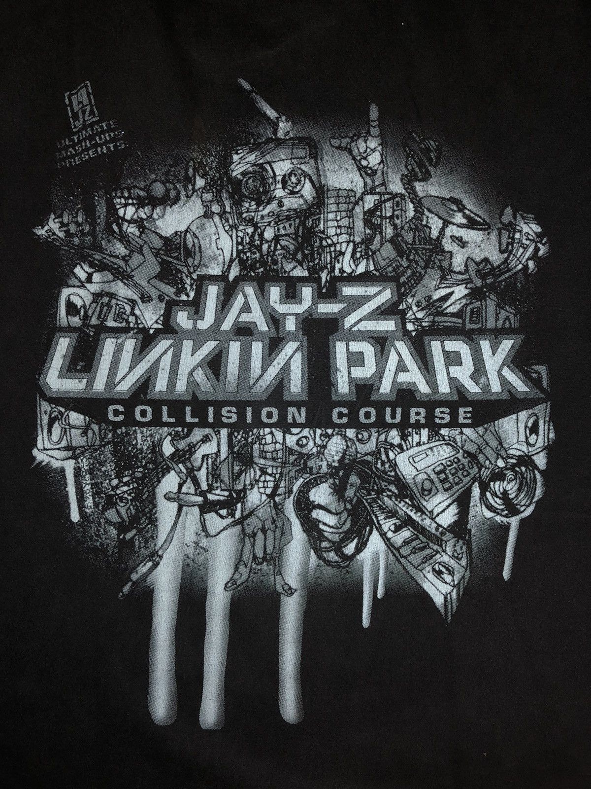 Band Tees × Jay-Z × Rap Tees Vintage Linkin Park JayZ 2004 Collision Course Shirt Bootleg Size US XL / EU 56 / 4 - 6 Thumbnail