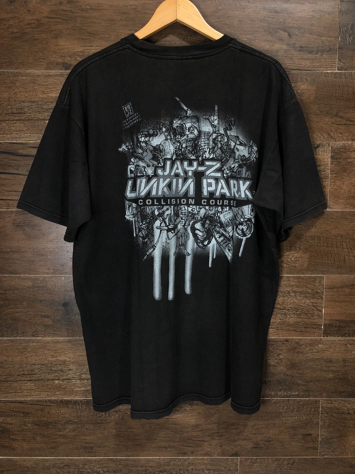 Band Tees × Jay-Z × Rap Tees Vintage Linkin Park JayZ 2004 Collision Course Shirt Bootleg Size US XL / EU 56 / 4 - 3 Thumbnail