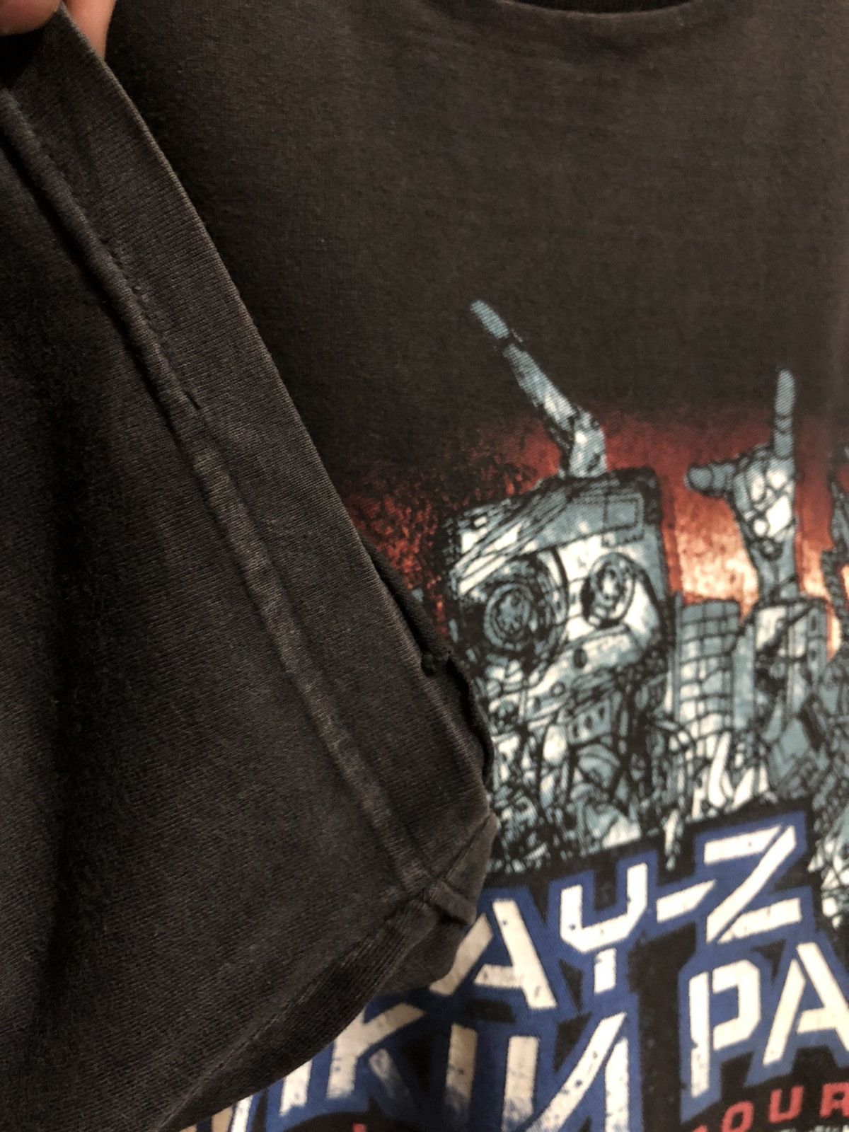 Band Tees × Jay-Z × Rap Tees Vintage Linkin Park JayZ 2004 Collision Course Shirt Bootleg Size US XL / EU 56 / 4 - 8 Thumbnail