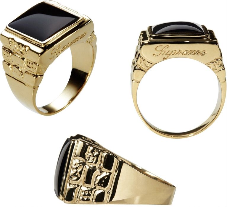 Supreme S/S14 Onyx Pinky Ring | Grailed