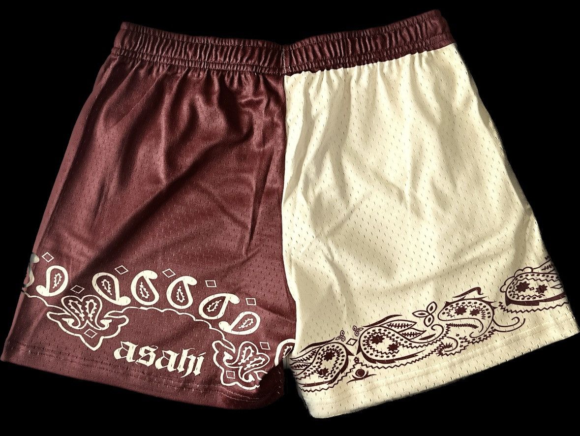 Other DS Deadstock Size Sz. M Cream Maroon Bandana Mesh Shorts Size US 32 / EU 48 - 5 Thumbnail