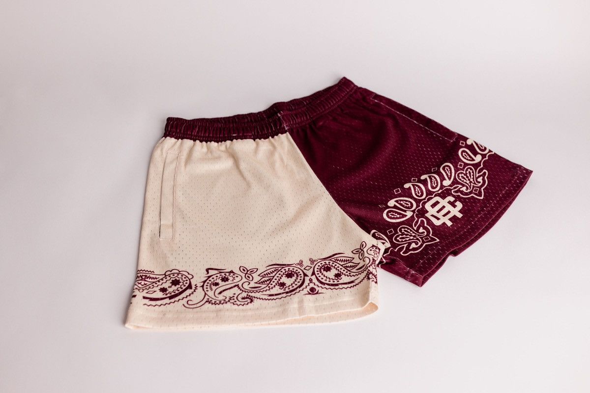 Other DS Deadstock Size Sz. M Cream Maroon Bandana Mesh Shorts Size US 32 / EU 48 - 1 Thumbnail