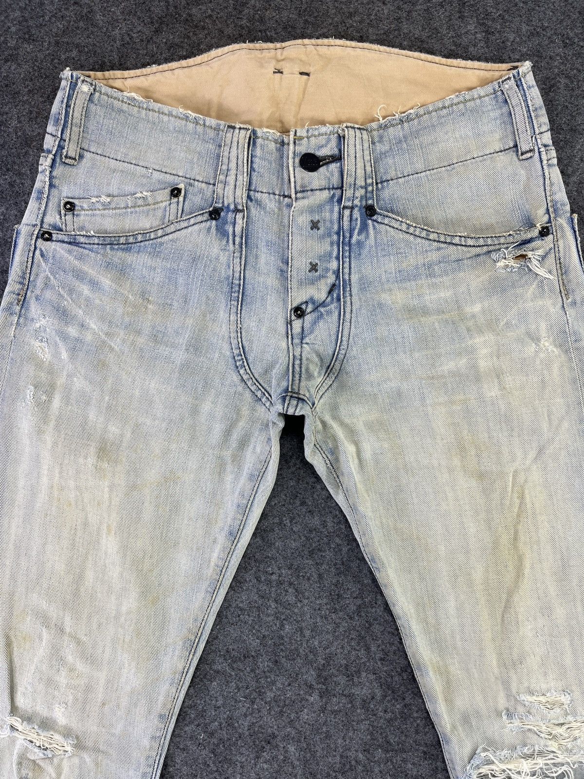 Lee Vintage Lee Low Waisted Distressed Jeans - J893 Size US 30 / EU 46 - 3 Thumbnail