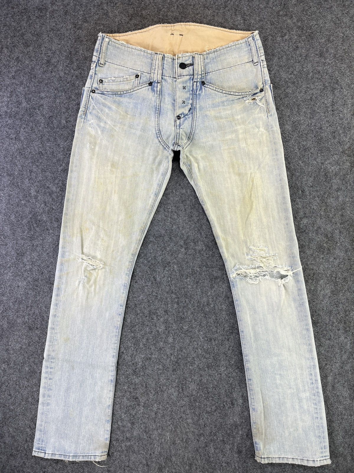 Lee Vintage Lee Low Waisted Distressed Jeans - J893 Size US 30 / EU 46 - 1 Thumbnail