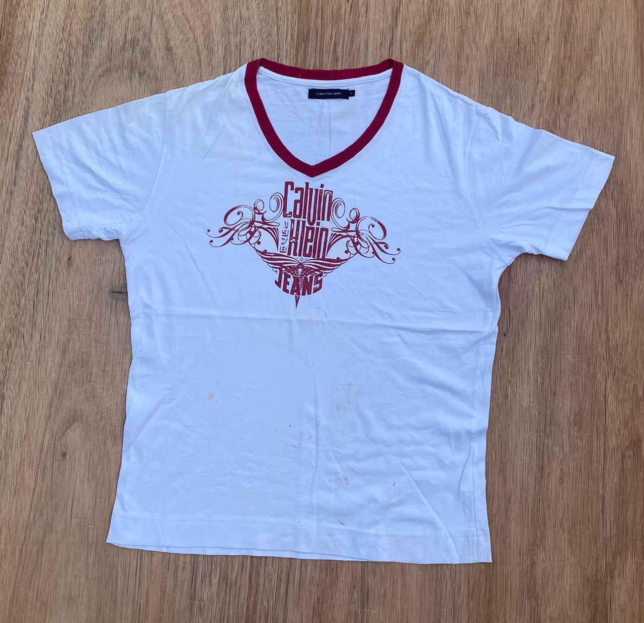 image of Tee D - 27 Calvin Klein in White, Men's (Size Large)