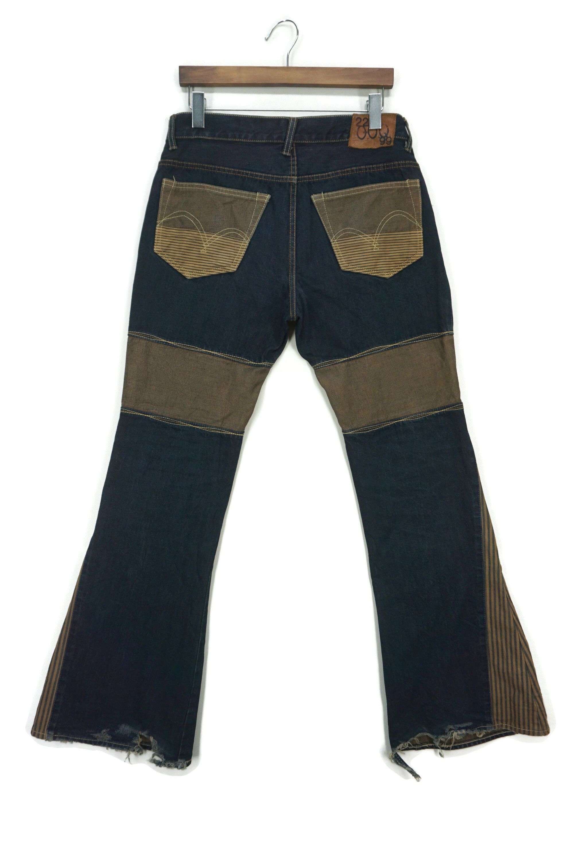 image of Rockers x Workers Patchwork Flare Jeans 222 Japan New Age Cowboys Pants in Blue, Men's (Size 32)