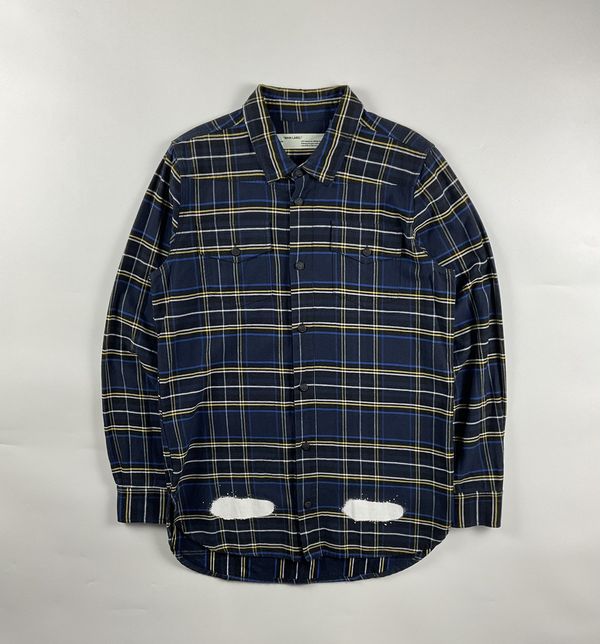 Off-White Off White Diagonal Spray Flannel Shirt | Grailed