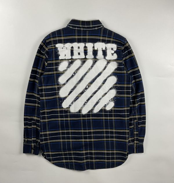 Off-White Off White Diagonal Spray Flannel Shirt | Grailed