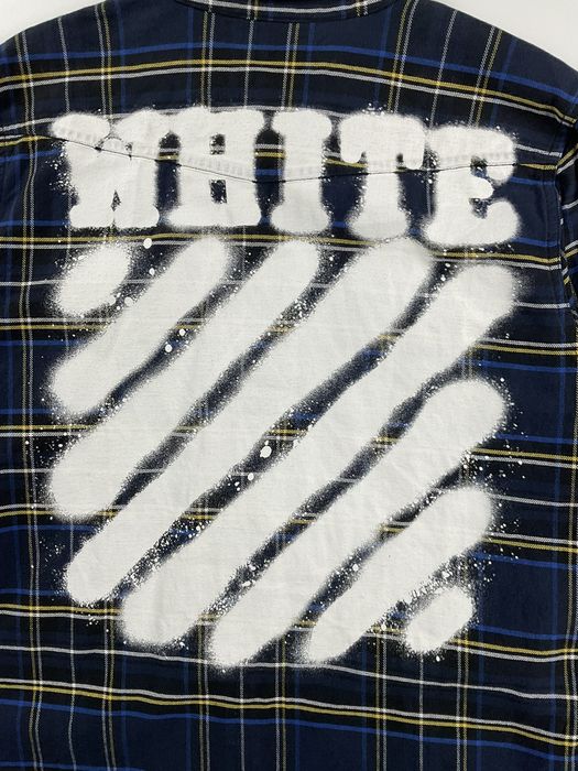 Off-White Off White Diagonal Spray Flannel Shirt | Grailed