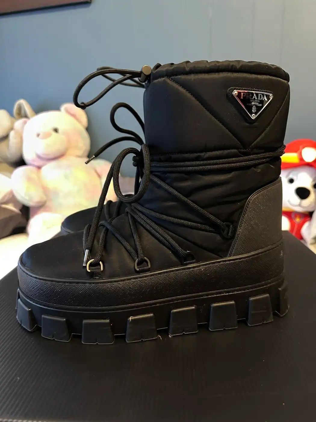 Nylon gabardine après-ski boots