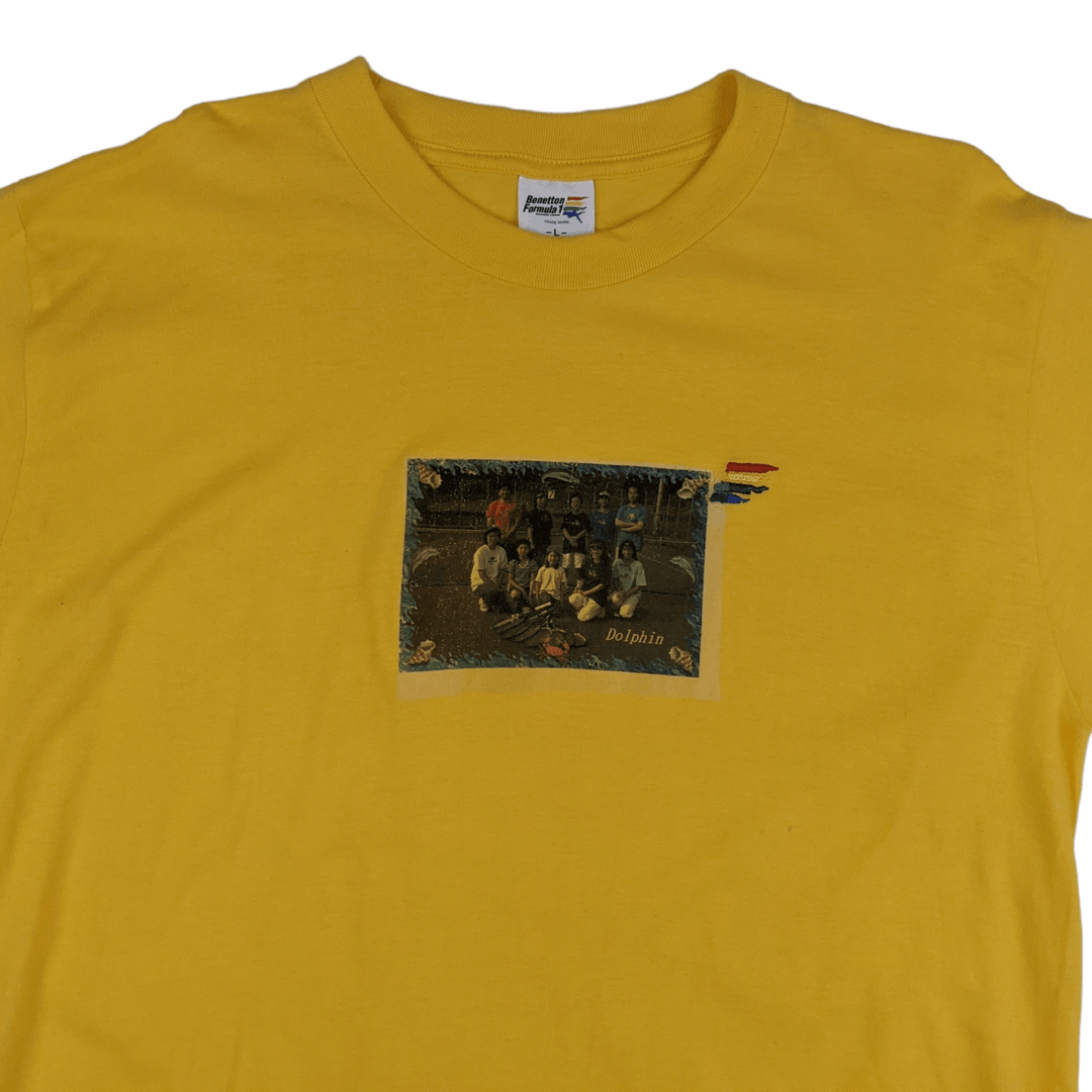 Benetton BENETTON Formula 1 Dolphin Racing T-Shirt Single Stitches Size US L / EU 52-54 / 3 - 4 Thumbnail
