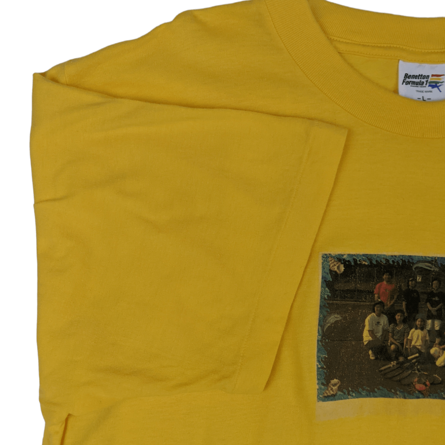 Benetton BENETTON Formula 1 Dolphin Racing T-Shirt Single Stitches Size US L / EU 52-54 / 3 - 7 Thumbnail
