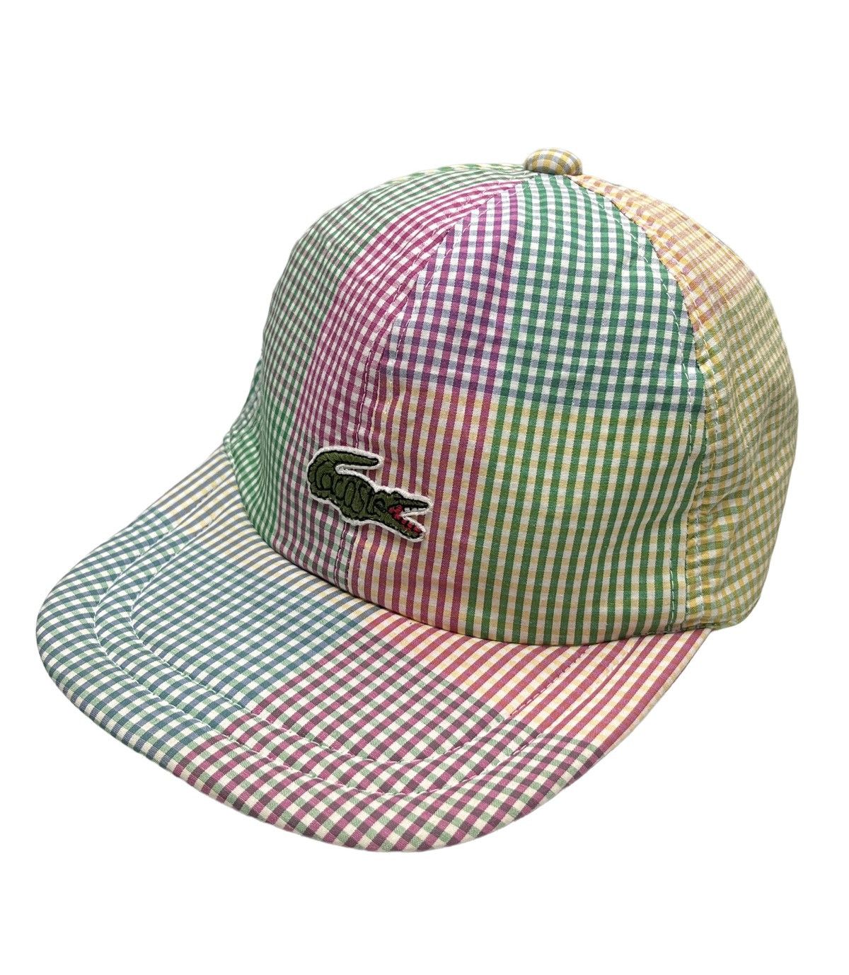 Lacoste 🔥Vtg 80’s LACOSTE Hype Small Check Multicolor Snapback Hat Size ONE SIZE - 8 Thumbnail