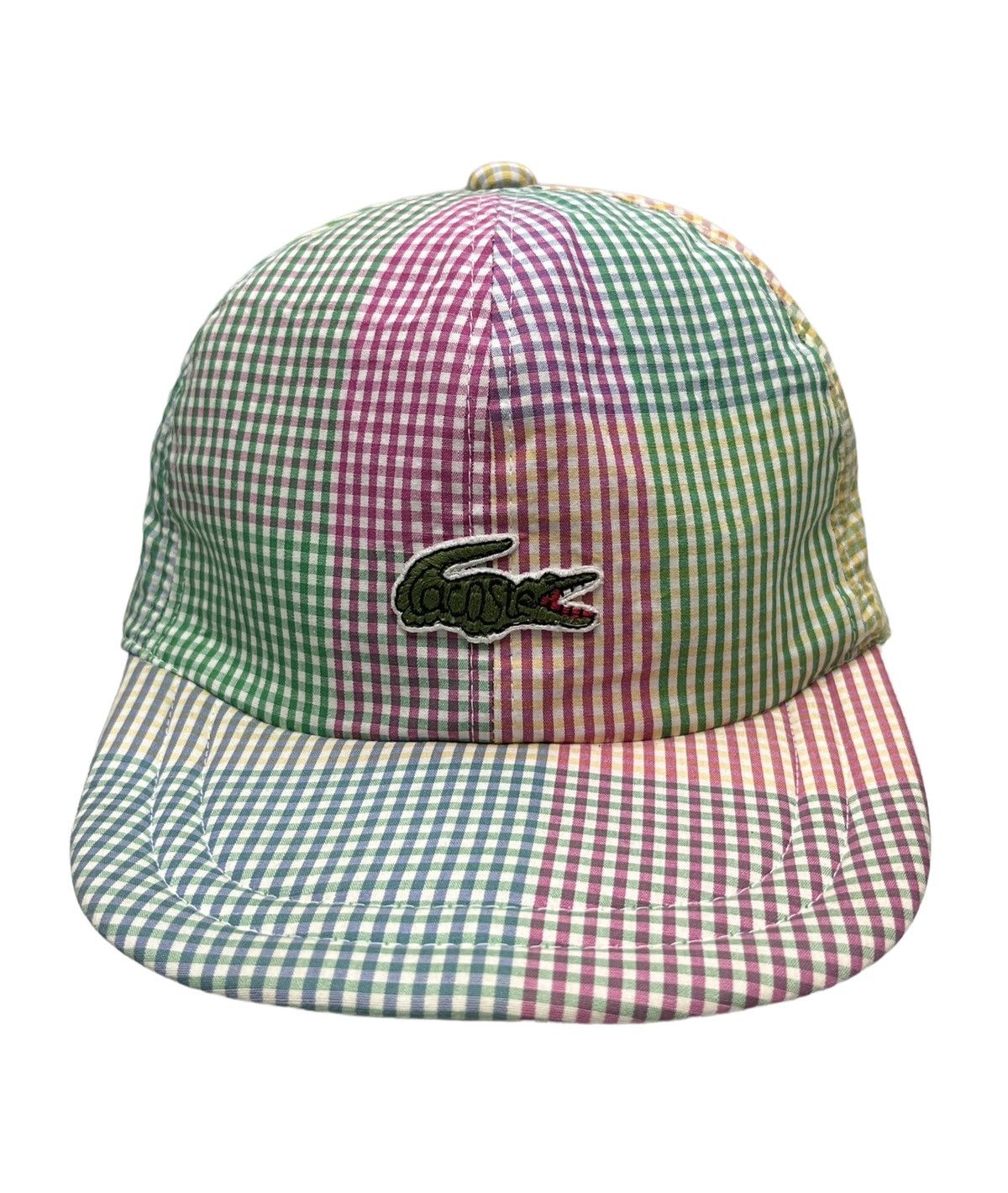 Lacoste 🔥Vtg 80’s LACOSTE Hype Small Check Multicolor Snapback Hat Size ONE SIZE - 3 Thumbnail
