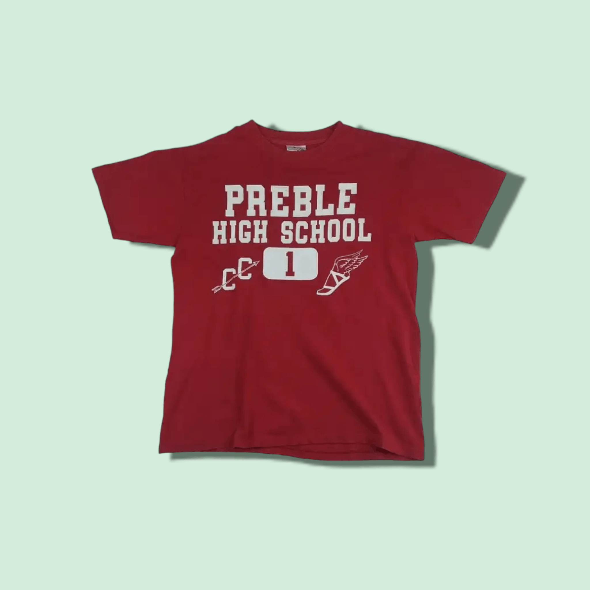 Vintage Vintage 90's PREBLE HIGH SCHOOL T-Shirt Single Stitches Size US M / EU 48-50 / 2 - 1 Thumbnail
