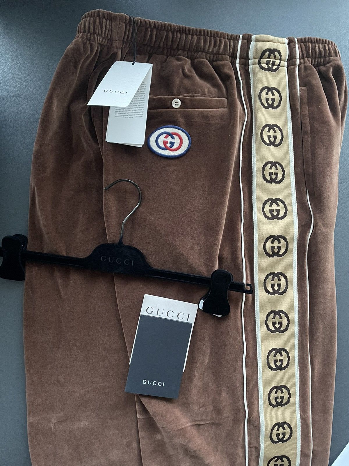 Gucci Super Runway GG Logo Chenille Velour Jogging Tracksuit Pant Size US 34 / EU 50 - 25 Thumbnail