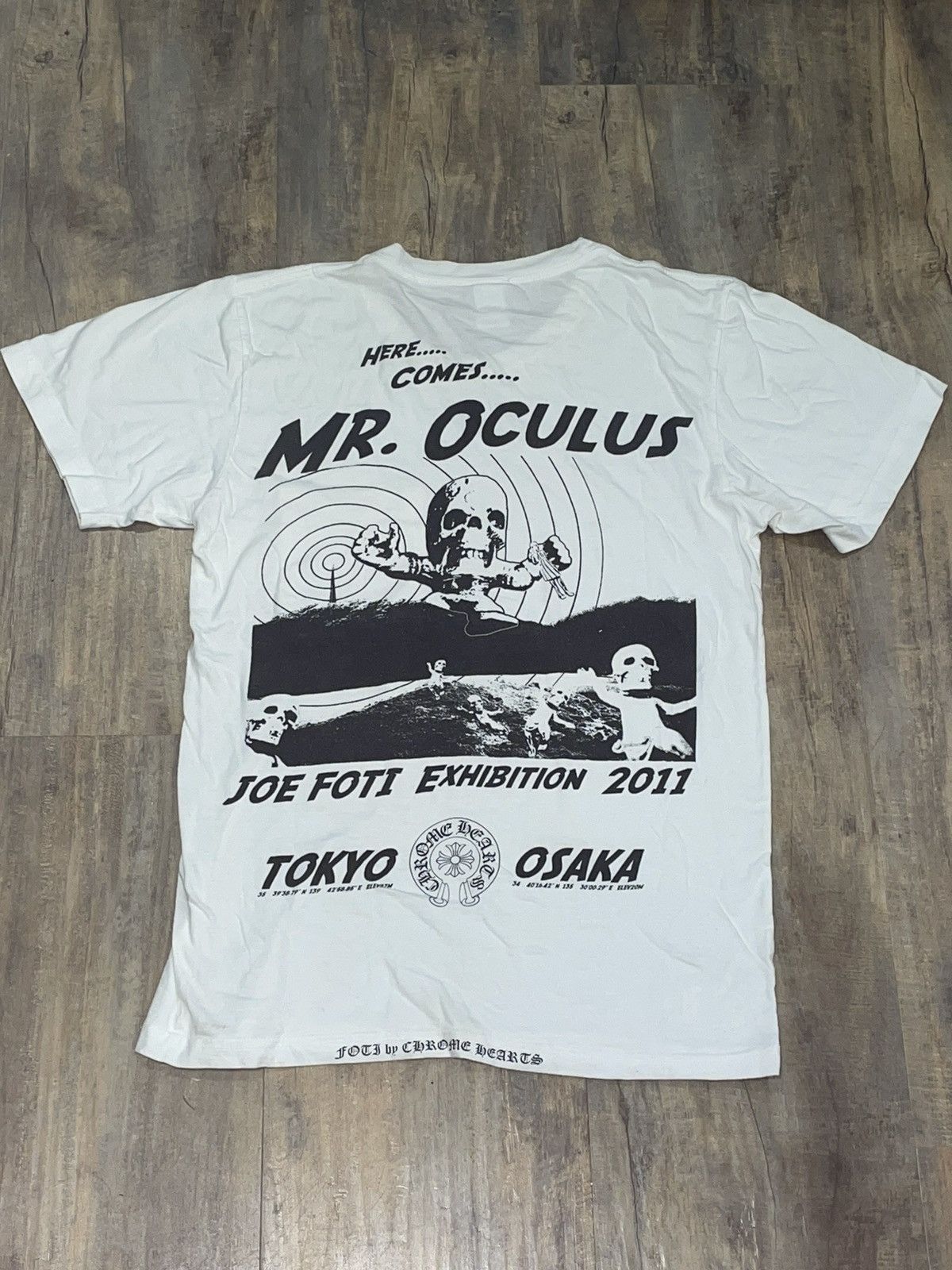 RARE Chrome Hearts Foti Exhibition Mr Oculus Logo Pocket Tee