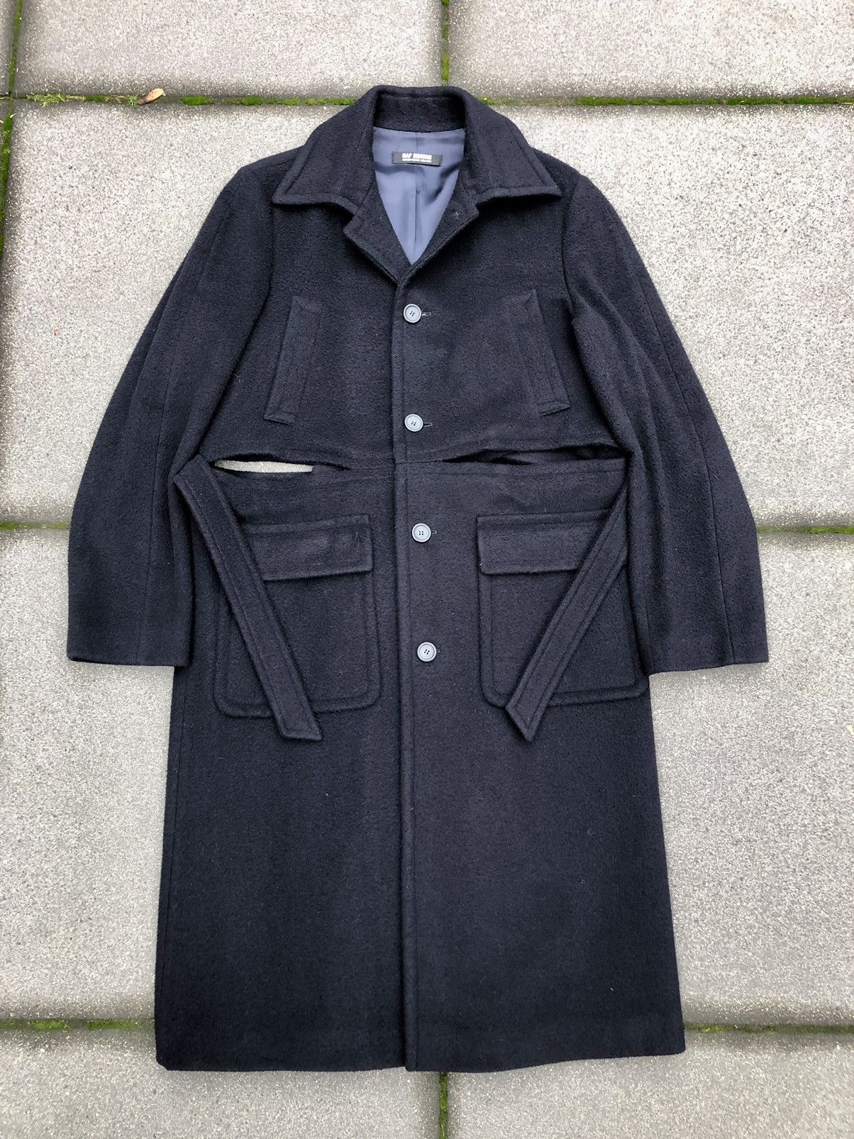 image of Raf Simons Aw03 Closer Cashmere Runway Coat 2003 in Navy, Men's (Size Large)