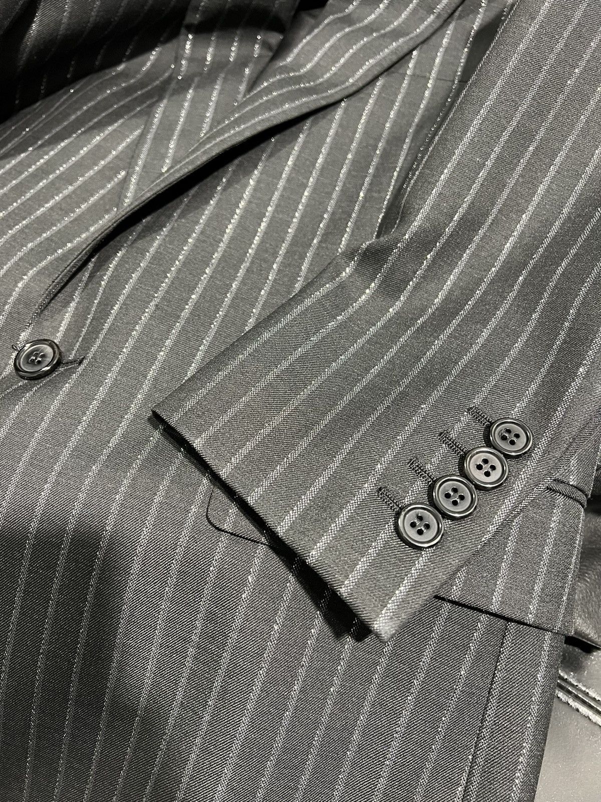 Saint Laurent Paris SS20 Lamé Tennis Striped Peaked Lapel Blazer Sz46 Size 46S - 5 Thumbnail