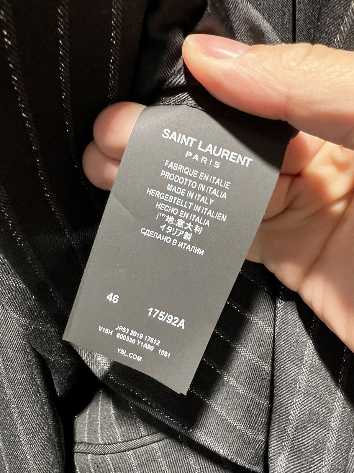 Saint Laurent Paris SS20 Lamé Tennis Striped Peaked Lapel Blazer Sz46 Size 46S - 7 Thumbnail