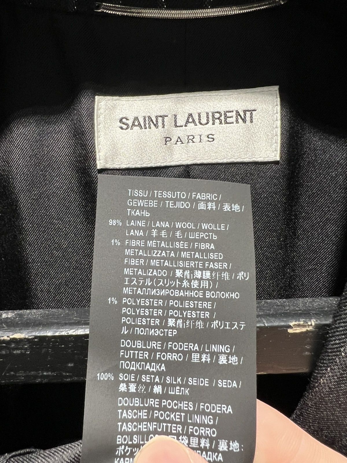 Saint Laurent Paris SS20 Lamé Tennis Striped Peaked Lapel Blazer Sz46 Size 46S - 8 Thumbnail