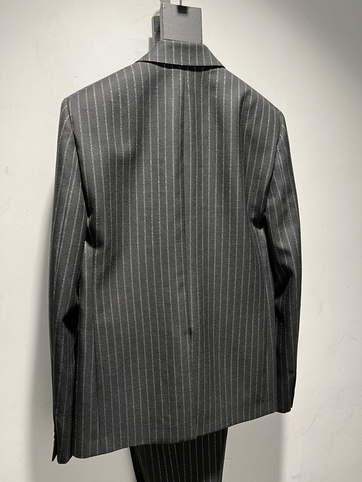 Saint Laurent Paris SS20 Lamé Tennis Striped Peaked Lapel Blazer Sz46 Size 46S - 4 Thumbnail