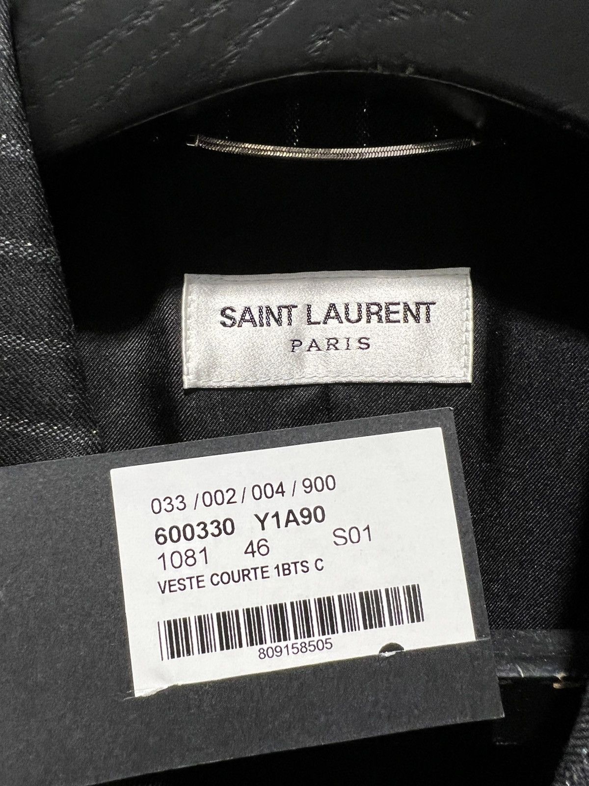 Saint Laurent Paris SS20 Lamé Tennis Striped Peaked Lapel Blazer Sz46 Size 46S - 6 Thumbnail