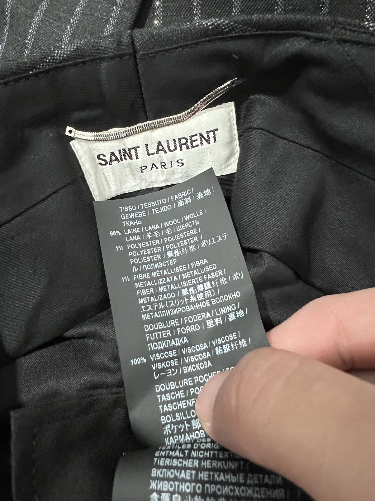 Saint Laurent Paris SS20 Lamé Tennis Stripe Single Pleated Tailor Pants 46/48/52 Size 48S - 6 Thumbnail