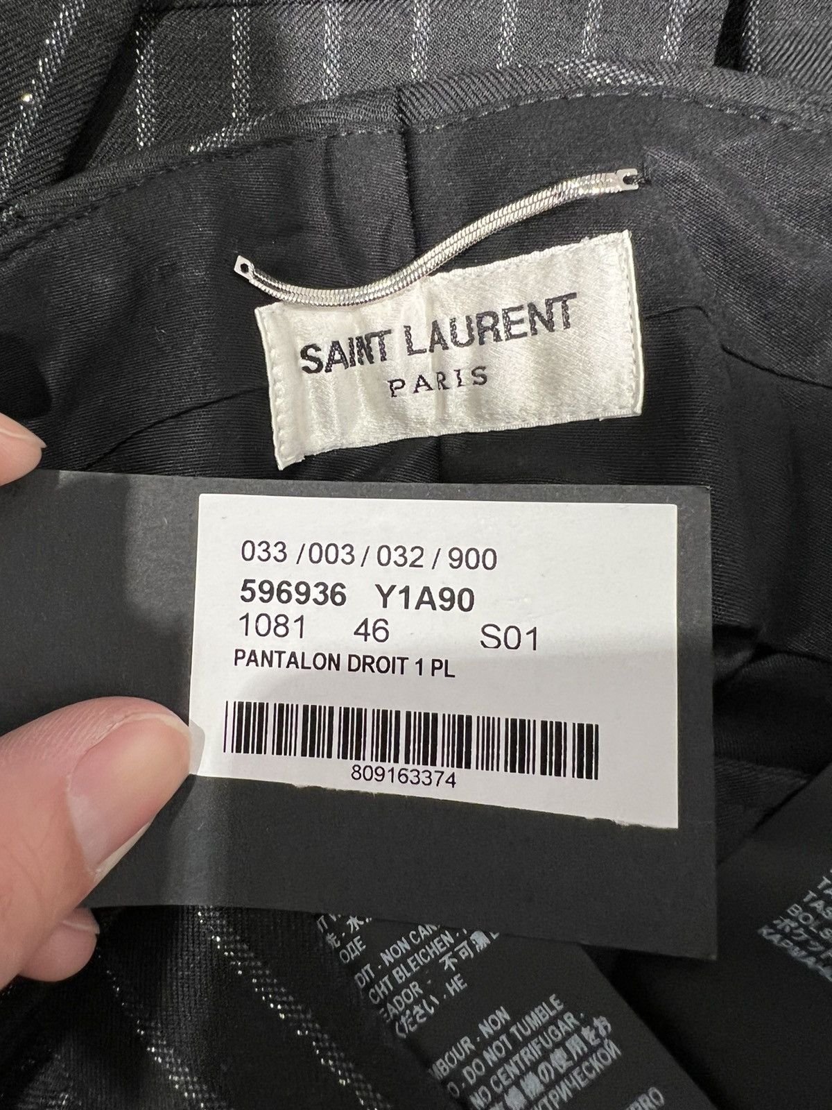 Saint Laurent Paris SS20 Lamé Tennis Stripe Single Pleated Tailor Pants 46/48/52 Size 48S - 4 Thumbnail