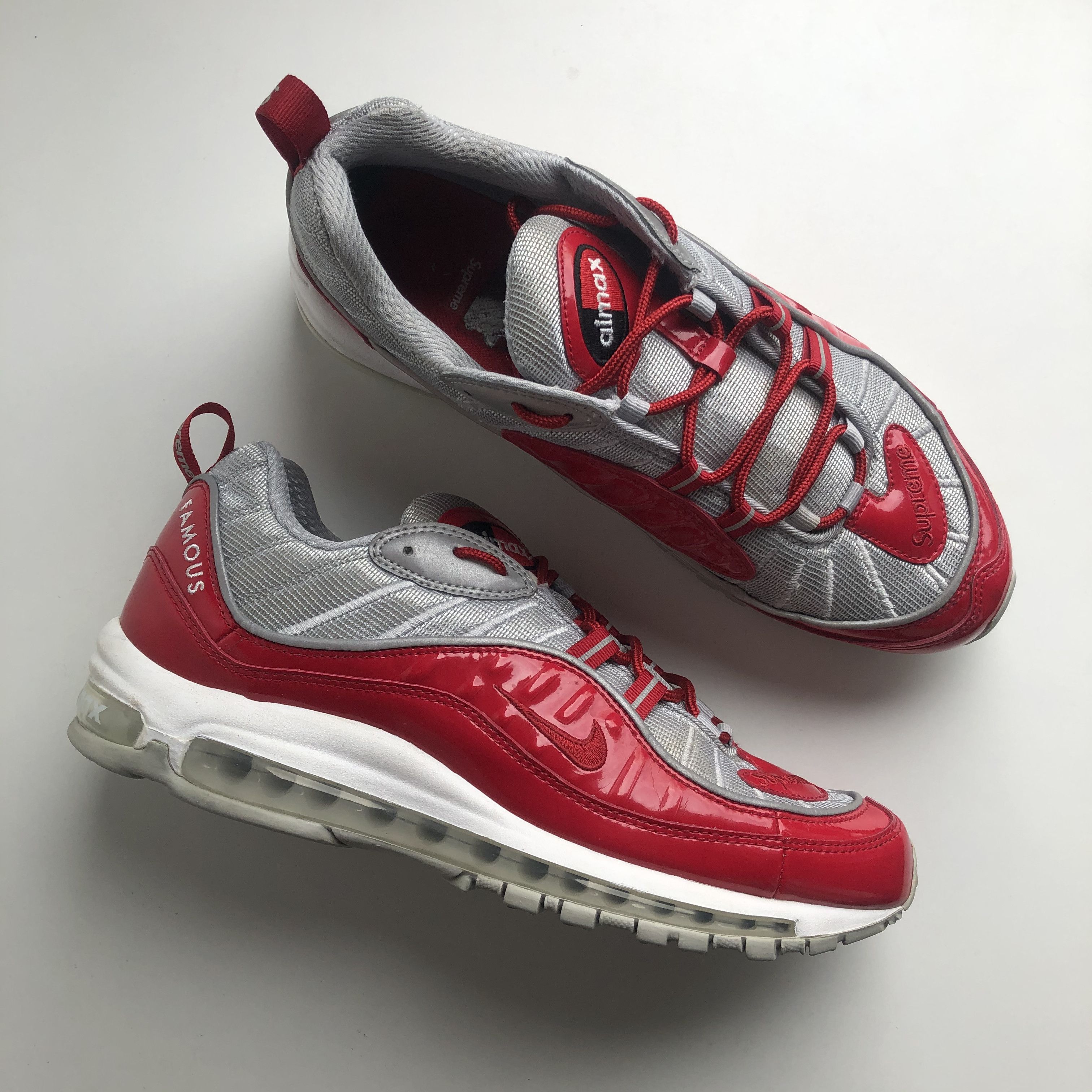 Nike × Supreme Nike Air Max 98 Supreme Varsity Red Size US 10.5 / EU 43-44 - 8 Thumbnail