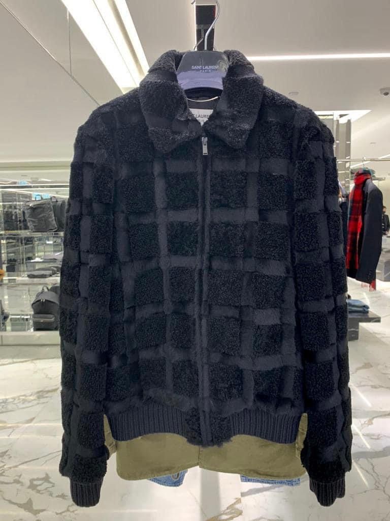 Saint Laurent Paris FW20 Black Teddy Jacket Shearling Carreaux Sz48 Size US M / EU 48-50 / 2 - 1 Thumbnail